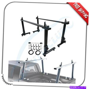 [tLA 71 "\ȍxbh͂[tbNNXo[ZbgsbNAbvgbNjo[T 71" Adjustable Black Bed Ladder Roof Rack Cross Bars Set Pickup Truck Universal