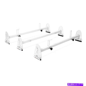 [tLA jo[To[t_[bN3NXo[wr[f[eB750|hX`[zCg Universal Van Roof Ladder Racks 3 Cross Bar Heavy Duty 750lbs Steel White