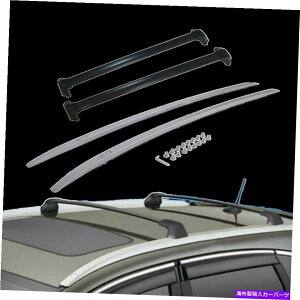 [tLA CRV CR-V 2017 2018 2018 2019Vo[[tbN[ +oNNXo[ɍ4PCS 4pcs fits for CRV CR-V 2017 2018 2019 Silver Roof Rack Rails + Balck Cross Bar