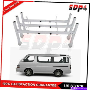 [tLA zCg3o[o[tbNbNוLA58 "-73"V{[_bWtH[h White 3 Bar Van Roof Ladder Rack Luggage Carrier 58"-73" For Chevy Dodge Ford