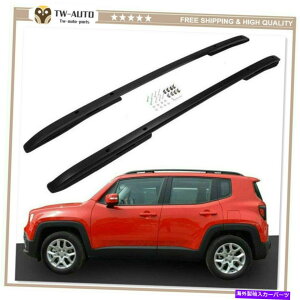 [tLA 2PCA~jE[t[bNTCh[o[z_[W[vlQ[h2015-2020ɓKĂ܂ 2Pc Aluminum Roof Rail Rack Side Rail Bar Holder Fit for Jeep Renegade 2015-2020