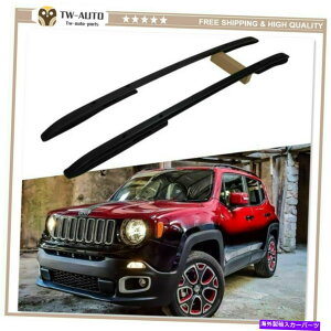 [tLA 2PCSA~jE[t[bNTCh[o[W[vlQ[h2015-2021̃tBbg 2Pcs Aluminum Roof Rail Racks Side Rail Bar Fits for Jeep Renegade 2015-2021