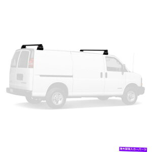 [tLA Vantech Black H3 2o[A~jE_[[tbNiACCȂjChevy Express 1996-on Vantech Black H3 2 Bar Aluminum Ladder Roof Rack (no acc)Chevy Express 1996-On