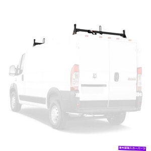 [tLA Vantech H1 2o[X`[_[[tbNVXeAtBbgFRam Promaster 2013-On Black Vantech H1 2 Bar Steel Ladder Roof Rack System, Fits:RAM ProMaster 2013-ON Black