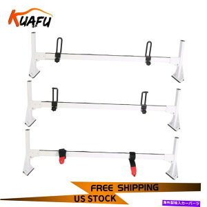 [tLA 96-22V{[GNXvXtTCYo3o[_[[tbNX`[zCgbN For 96-22 Chevy Express Fullsize Van 3 bar Ladder Roof Racks Steel WHITE Rack