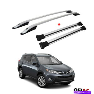[tLA g^RAV4 2013-2018p̃[tbN[ +NXo[LAZbg Roof Rack Rail + Cross Bars Carrier Set For Toyota RAV4 2013-2018