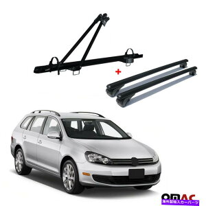 [tLA [toCNLA +NXo[BWWFb^X|[c[Q2009-2014pubNAluZbg Roof Bike Carrier + Cross Bars Black Alu Set For VW Jetta Sportwagen 2009-2014