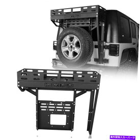 ルーフキャリア 耐久性のあるテールゲートバスケットストレージリアカーゴルーフラックジープラングラーJK 07-18 Durable Tailgate Basket Storage Rear Cargo Roof Rack for Jeep Wrangler JK 07-18