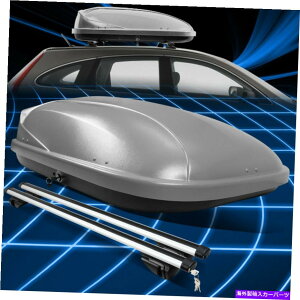 [tLA 120cm\ȃ[tbNA~jENXo[+ݕ{bNXLAO[w/bN+L[ 120cm Adjustable Roof Rack Aluminum Cross Bar+Cargo Box Carrier Grey w/Lock+Key