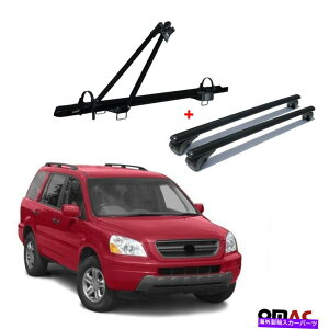 [tLA ]ԃLA[tbN +NXo[ubNAluZbgz_pCbg2003-2008 Bike Carrier Roof Rack + Cross Bars Black Alu Set For Honda Pilot 2003-2008