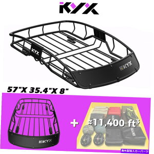 [tLA jo[TSUVgbNJ[[tbNoXPbggbvוLAJ[Sz_[s Universal SUV Truck Car Roof Rack Basket Top Luggage Carrier Cargo Holder Travel