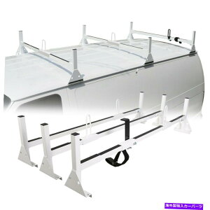 ���[�t�L�����A 1996-on Chevy Express 1500/2500/3500 Van 3�o�[���_�[���[�t���b�N�X�`�[���z���C�g For 1996-On Chevy Express 1500/2500/3500 Van 3 bar Ladder Roof Racks Steel WHITE