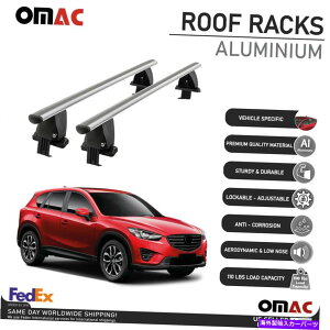 [tLA Vo[X[X[tbNNXo[וLAAluB}c_CX-5 2013-2015̏ꍇ Silver Smooth Roof Rack Cross Bar Luggage Carrier Alu. For Mazda CX-5 2013-2015