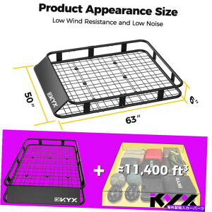[tLA jo[TSUVgbNJ[[tbNoXPbggbvוLAJ[Sz_[s Universal SUV Truck Car Roof Rack Basket Top Luggage Carrier Cargo Holder Travel