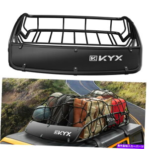 [tLA jo[T[tbNoXPbggbvוLAݕz_[gxSUVgbN Universal Roof Rack Basket Top Luggage Carrier Cargo Holder Travel SUV Truck Car