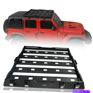 ���[�t�L�����A �g�b�v���[�t���b�N�ו��ו��L�����Aw/6 x�W�[�v�����O���[JL JL JT 18-22 4DR��LED���C�g Top Roof Rack Luggage Carrier w/6 x LED Lights For Jeep Wrangler JL JT 18-22 4Dr�y���s�A���i�z