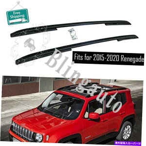 [tLA 2015-2020̃[tbNtBbgW[vlQ[hA~jEubN[t[2PCS Roof rack fits for 2015-2020 Jeep Renegade Aluminum alloy black roof rails 2pcs