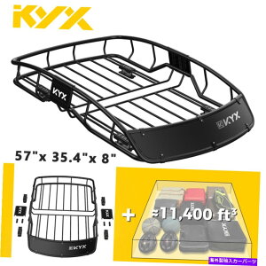 [tLA jo[TSUVgbNJ[[tbNoXPbggbvוLAJ[Sz_[s Universal SUV Truck Car Roof Rack Basket Top Luggage Carrier Cargo Holder Travel