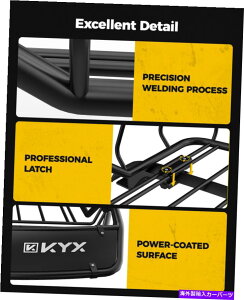 [tLA jo[TSUVgbNJ[[tbNoXPbggbvוLAJ[Sz_[s Universal SUV Truck Car Roof Rack Basket Top Luggage Carrier Cargo Holder Travel