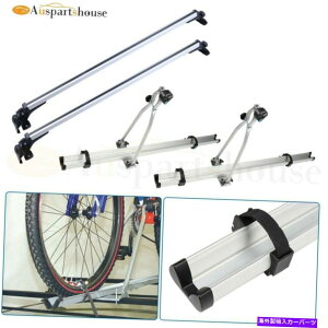 [tLA jo[Tgbv[tNXo[ + 2]ԃLAbNZbgA~jE Universal Top Roof Cross Bars + 2 Bicycle Carrier Racks Set Aluminum