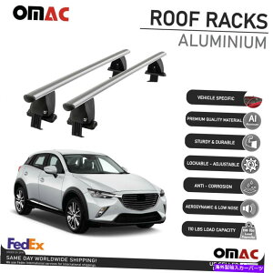 [tLA Vo[X[X[tbNNXo[וLAAluB}c_CX-3 2016-2021̏ꍇ Silver Smooth Roof Rack Cross Bar Luggage Carrier Alu. For Mazda CX-3 2016-2021