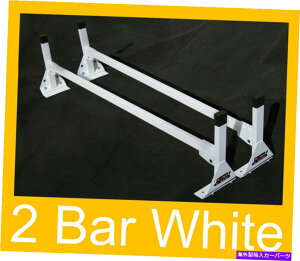 [tLA L[u /{bNXgbN /͂܂ꂽg[[2PCzCggbv}Egb_[bN72 "-75" Cube/Box Truck / Enclosed Trailer 2pc White TOP Mount Ladder Rack 72"-75" HIGH