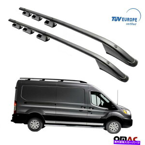 [tLA gbv[tbNTCh[o[ubNZbgtH[hgWbgOzC[x[X2014-2022 Top Roof Rack Side Rails Bar Black Set For Ford Transit Long Wheelbase 2014-2022