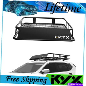 [tLA 63 "x 50" x 6 "jo[T[tbNgbvJ[SוLAoXPbgz_[X`[ 63"x 50"x 6" Universal Roof Rack Top Cargo Luggage Carrier Basket Holder Steel