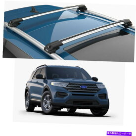 ルーフキャリア タートルルーフラック、2個のクロスバーシルバーカラーフォードエクスプローラーVI 2020-2021-2022 Turtle Roof Rack, 2 PCS Cross Bars Silver Color Ford Explorer VI 2020-2021-2022
