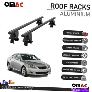 [tLA tBbgNTX̓Z_2006-2013X[Yȃgbv[tbNNXo[LA[ubN Fits Lexus IS Sedan 2006-2013 Smooth Top Roof Rack Cross Bar Carrier Rail Black