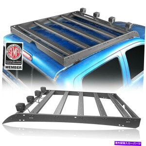 [tLA ϋv̂X`[[tbNw/ 4×18W LEDX|bgCg̓g^^R}2005-2022 4DRɓK܂ Durable Steel Roof Rack w/ 4×18w LED Spotlights Fits Toyota Tacoma 2005-2022 4Dr