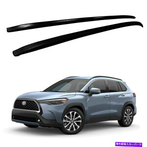 [tLA g^J[NX2021 2022ubNɓK郋[tbN[וLA Roof Rack Rail Luggage Carrier Fits for Toyota Corolla Cross 2021 2022 Black