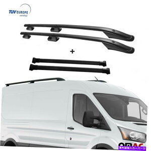 ルーフキャリア ルーフラックレールクロスバーブラックセットALU。 Ford Transit 2014-2022の4 PC Roof Rack Rails Cross Bars Black Set Alu. 4 Pcs For Ford Transit 2014-2022