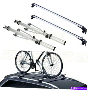 [tLA jo[Tgbv[tNXo[LA +]ԗp4x[tbNA~jE 4x Roof Rack Aluminum For Universal Top Roof Cross Bar Carrier + Bicycle