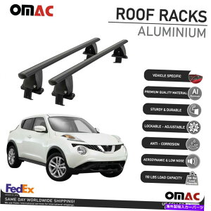 [tLA YW[N2011-2017X[X[tbNNXo[LA[ubNA~jE Fits Nissan Juke 2011-2017 Smooth Roof Rack Crossbar Carrier Rail Black Aluminum