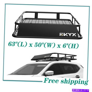[tLA 63 "x 50"A~jE[tbNSUVgbvJ[SוLAoXPbg+NXo[ubN 63"X 50"ALUMINUM ROOF RACK SUV TOP CARGO LUGGAGE CARRIER BASKET+CROSSBAR BLACK