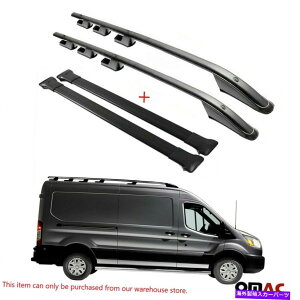 [tLA A~jE[tbN[NXo[ubNZbgtH[hgWbg2014-20224s[X Aluminum Roof Rack Rails Cross Bar Black Set 4 Pieces For Ford Transit 2014-2022