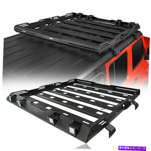 [tLA W[vO[JL JT 2018-2022 4DR̂߂̃n[hgbv[tbNw/ 4×18W LEDX|bgCg Hardtop Roof Rack w/ 4×18w LED Spotlights For Jeep Wrangler JL JT 2018-2022 4Dr