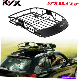 [tLA jo[TSUVgbNJ[[tbNoXPbggbvוLAJ[Sz_[s Universal SUV Truck Car Roof Rack Basket Top Luggage Carrier Cargo Holder Travel