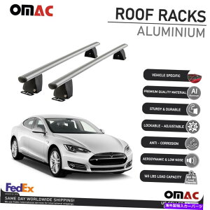 [tLA eXfS2012-2017pVo[Œ|CgNXo[[tbNLA[ Silver Fixed Point Cross Bar Roof Rack Carrier Rail For Tesla Model S 2012-2017