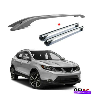 ���[�t�L�����A ���Y���[�O�X�|�[�c2017-2021�p�̃��[�t���b�N���[�� +�N���X�o�[�L�����A�Z�b�g Roof Rack Rail + Cross Bars Carrier Set For Nissan Rogue Sport 2017-2021