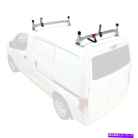 ルーフキャリア Vantech H1 2バースチールラダールーフラックシステム。フィット：日産NV200ホワイト Vantech H1 2-Bar Steel Ladder Roof Rack System. Fits: Nissan NV200 White