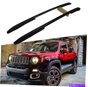 [tLA 2PCSA~jE[t[bNTCh[o[W[vlQ[h2015-2021̃tBbg 2Pcs Aluminum Roof Rail Racks Side Rail Bar Fits for Jeep Renegade 2015-2021