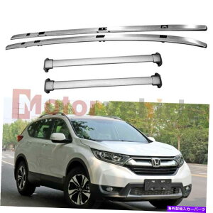 [tLA č݌4 PCSVo[NXo[+[tbN[z_CRV CR-V 2017-2022 US Stock 4 PCS Silver Cross Bar+Roof Rack Rail For Honda CRV CR-V 2017-2022
