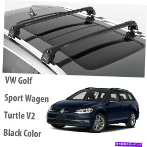 [tLA Turtle Air2[tbNAVWSt7̃NXo[ubNJ[AllTrack 2013-2020 Turtle AIR2 Roof Rack, Cross Bar Black Color for VW Golf 7 Alltrack 2013-2020