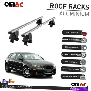 [tLA AEfBA3nb`obN5DOOR 2006-2013̊炩ȃgbv[tbNNXo[Vo[ Smooth Top Roof Rack Cross Bar Silver For Audi A3 Hatchback 5Door 2006-2013