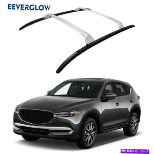[tLA 2s[X}c_CX-5 2017-2021NXo[ɃtBbg鍕A~jE[t[bN 2 Pieces Black Aluminum Roof Rail Rack Fit For Mazda CX-5 2017-2021 Cross Bar
