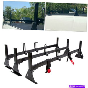 [tLA ͂[tbNX`[ubNbNtBbg1996IV{[GNXvXtTCYo3o[ Ladder Roof Racks Steel BLACK Rack Fits 1996-On Chevy Express Fullsize Van 3 bar