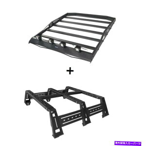 [tLA W[vOfBG[^[JT 20-21X`[[tbNoXPbg +AxbhNXo[̃R{ For Jeep Gladiator JT 20-21 Steel Roof Rack Basket + Rear Bed Cross Bars Combo