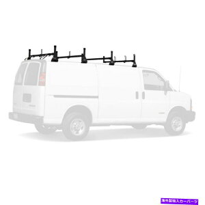 ���[�t�L�����A Vantech Black H1 4 Bar Aluminum Ladder Rack for GMC Rally Wagon 1975-96 Vantech Black H1 4 Bar Aluminum Ladder Rack for a GMC Rally Wagon 1975-96